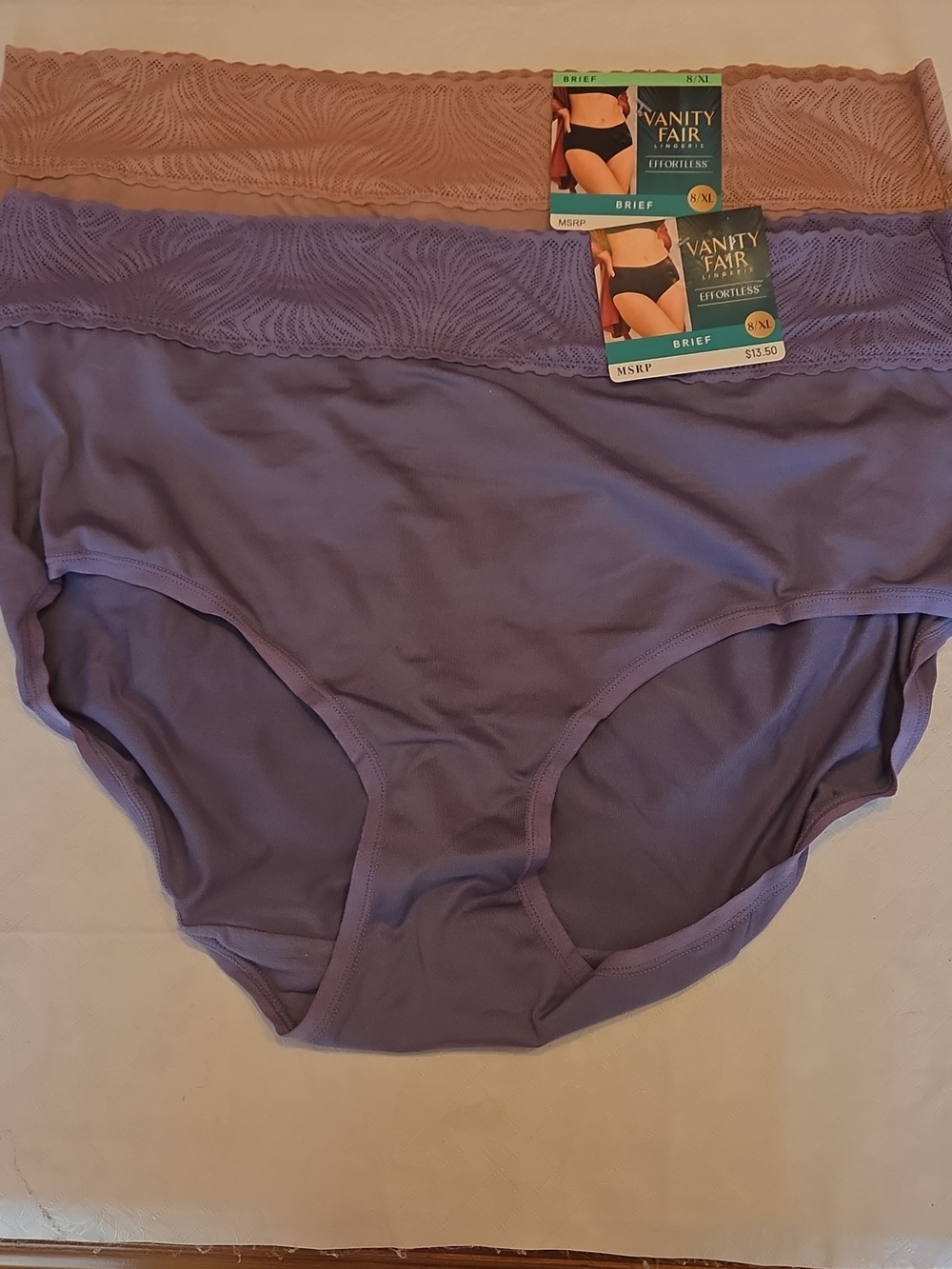 Vanity Fair Effortless Briefs Set Of 2 Size 8 XL